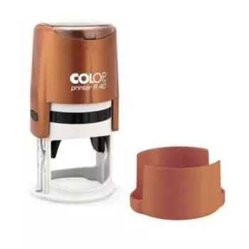 Оснастка для круглой печати автоматическая COLOP Printer R40, диаметр 41.5 мм, с крышкой, корпус бронзовый