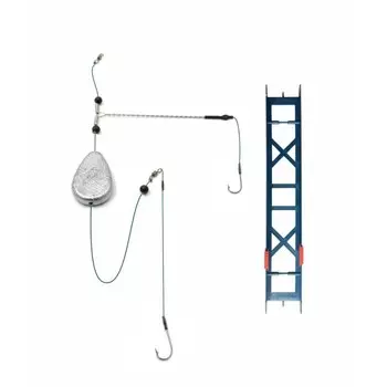 Оснастка фидерная Яман «Донка №2», груз ложка 80 г, отвод 12 см, шнур 0,15 мм, крючок №8