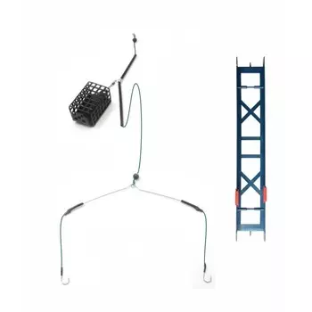 Оснастка фидерная Яман «Лещ №2», кормушка 40 г, коромысло 16 см, шнур 0,15 мм, крючок №10