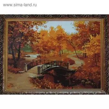 Основа на габардине для вышивки бисером и крестом «Осенний парк»