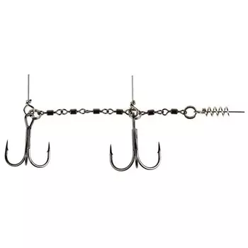 Остнаска стал. Lucky John STINGER POWER CHAIN 3,5+5,5cm, оснащ. тройниками №02/0+№1/0 1шт.