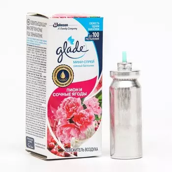 Освежитель воздуха Glade «Пион и сочные ягоды», мини-спрей, запасной блок, 10 мл