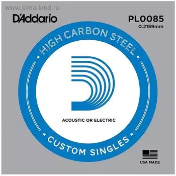 Отдельная струна D'Addario PL0085 Plain Steel без обмотки, сталь, .0085,
