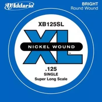 Отдельная струна для бас-гитары D'Addario XB125SL Nickel Wound никелированная, .125, Super Long 45
