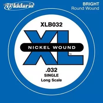 Отдельная струна для бас-гитары D'Addario XLB032 Nickel Wound никелированная, .032