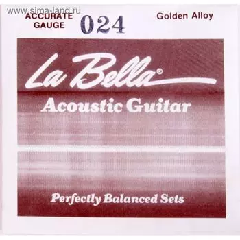 Отдельная струна La Bella GW024 сталь в бронзовой оплетке, 024