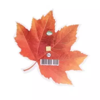 Открытка для украшения на скотче "Лист клёна" оранжевый фон, 18х18см