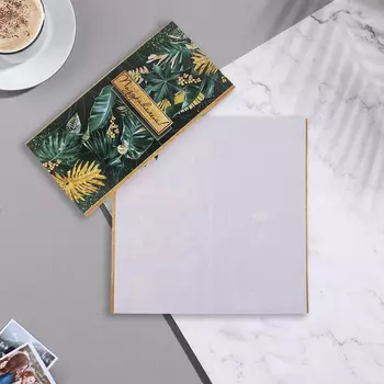 Открытка-евро "Поздравляем!" листья, 11х21,5 см