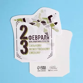 Открытка формовая «С 23 Февраля!», самолёт, 8,7 × 9 см