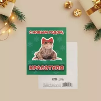 Открытка-инстаграм «С Новым Годом, красатуля», лягушка, 8,8 10,7 см