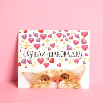 Открытка инстаграм «Скушай», кот, 8,8 × 10,7 см