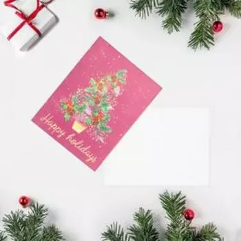Открытка - комплимент Happy holidays, 6 × 8 см