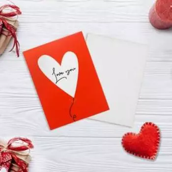 Открытка-мини «Love you», сердечко, 8 х 6см