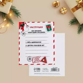 Открытка-мини «Новогодняя инструкция», 8,8 х 10,7 см