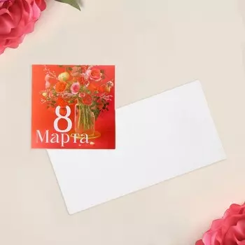 Открытка-мини «Весенний букет», 7 × 7 см