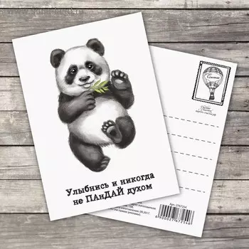 Открытка на каждый день «Не пандай духом», 10,5 х 7,5 см