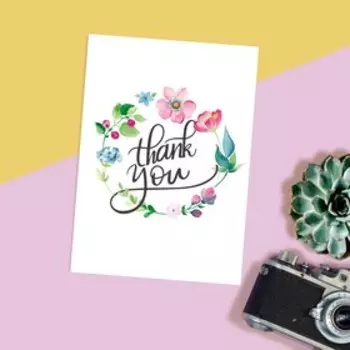 Открытка на каждый день Thank you, 7.5 10.5 см