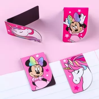 Магнитные закладки для книг, 4 шт. на открытке «Самой милой!» Единорог, Минни Маус