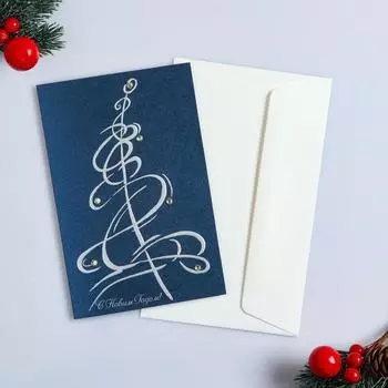 Открытка «С Новым годом!» ручная работа, бархатный картон