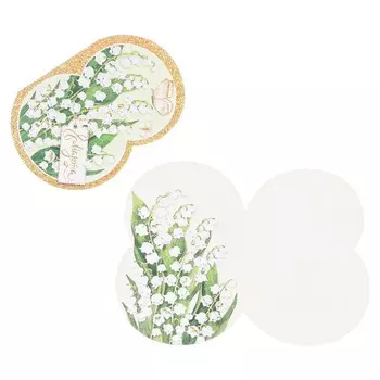 Открытка-шильдик "8 Марта" глиттер, белые цветы, бабочка, 11,5 х 8,5 см