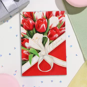 Открытка-шильдик «8 Марта» глиттер, 68.5 см