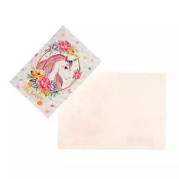 Открытка-шильдик "BE HAPPY" единорог