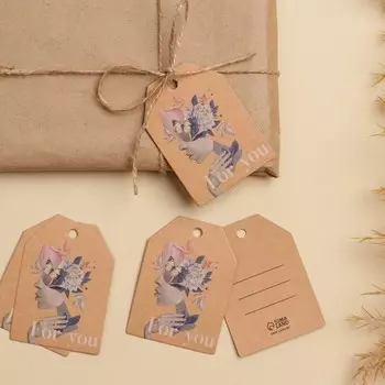 Открытка-шильдик на подарок «Нежной», крафт 5 × 7 см