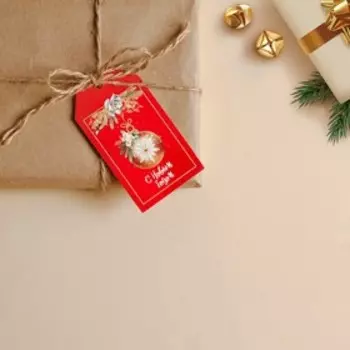 Открытка-шильдик на подарок «Новогодняя игрушка», 5 х 9 см