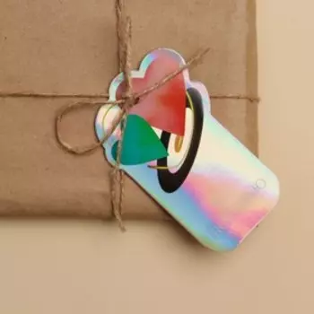 Открытка-шильдик на подарок «С любовью», голография 5,8 × 9,5 см