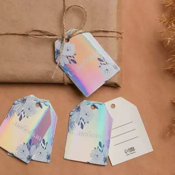 Открытка-шильдик на подарок «С любовью», голография 5 × 7 см