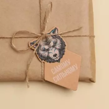 Открытка-шильдик на подарок «Смелому», крафт 5,1 × 8 см