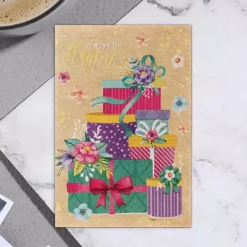 Открытка-шильдик "Универсальная" цветные подарки 11,5 х 8,5 см