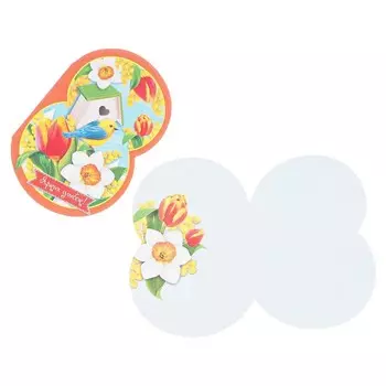 Открытка-шильдик "Ярких улыбок" глиттер, птичка, скворечник, 11 х 8 см