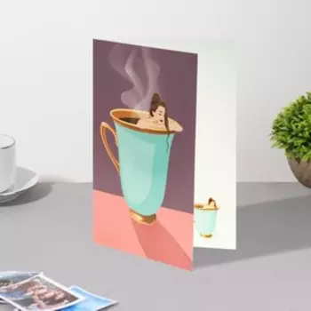 Открытка "Универсальная" женщина в кружке, 10,5 х 14,8 см