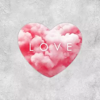 Открытка-валентинка «Love», облака, 7 х 6 см