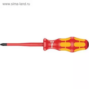 Отвертка крестовая WERA VDE WE-006461, диэлектрическая, PZ2 x 100 мм
