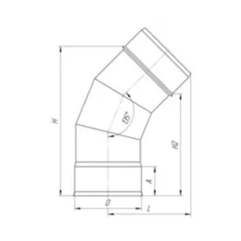 Отвод для дымохода «УМК», 135°, d=160 мм, нержавеющая сталь 1.0 мм