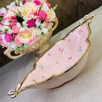 Овальное блюдо Lenardi «Бабочки», d=41 см