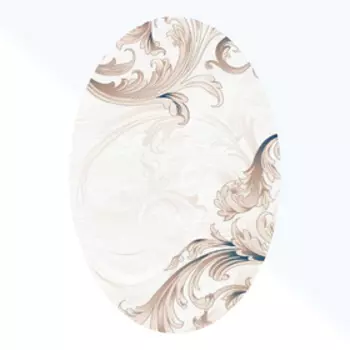 Ковёр овальный Beluga Carving 9599, 200 х 500 cм, цвет bone/blue