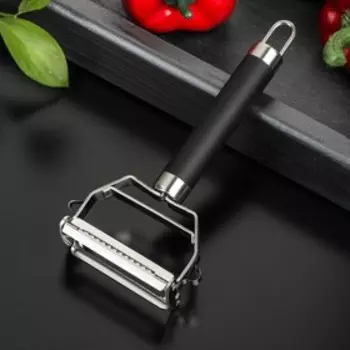 Овощечистка Доляна Venus, 21 см, нержавеющая сталь, чёрная