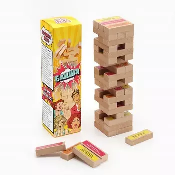 Падающая башня дженга, настольная игра «Вечеринка», 54 бруска с заданиями, 18+