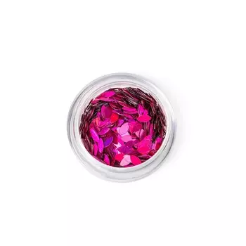 Пайетки для ногтей «Лепесток», малиновые