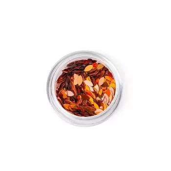 Пайетки для ногтей «Лепесток», огненный янтарь