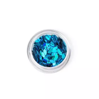 Пайетки для ногтей «Лепесток», синие