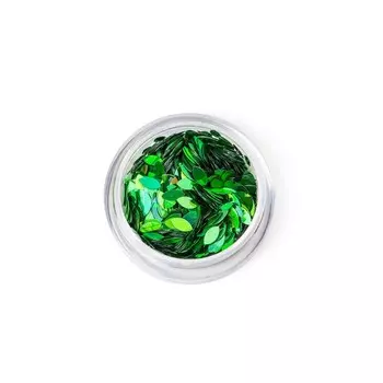 Пайетки для ногтей «Лепесток», зелёные