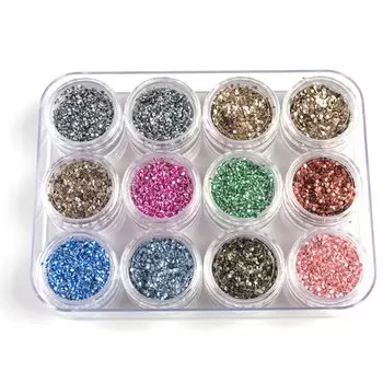 Пайетки для ногтей POLE «Дуэт», №1 mix, 12 шт