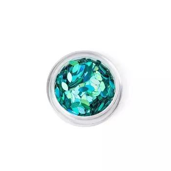 Пайетки для ногтей POLE «Лепесток», бирюзовый