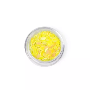 Пайетки для ногтей Pole «Лепесток», жёлтые