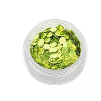 Пайетки для ногтей TNL «Кошачий глаз», №3, салатовые