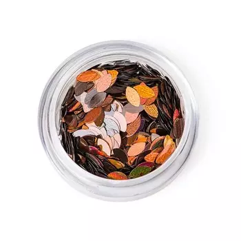 Пайетки для ногтей TNL «Лепесток», кофе